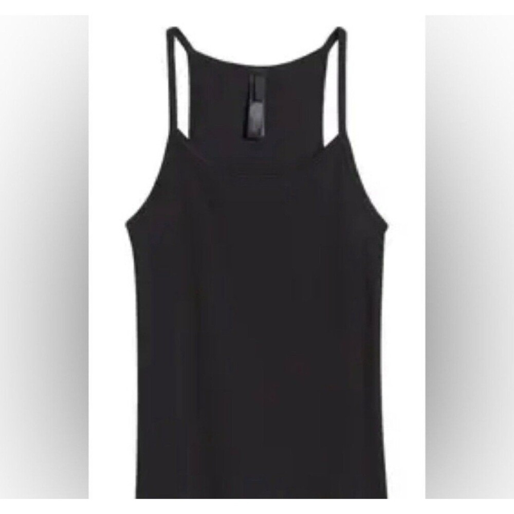 SKIMS Stretch Cotton Rib Scoop Tank | Soot | Size small NWT